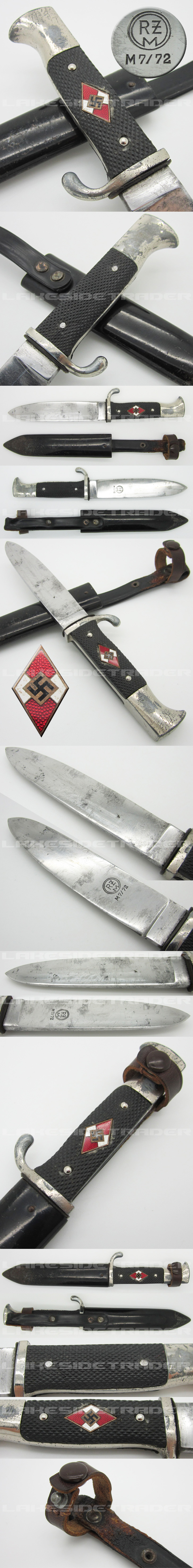 Hitler Youth Dagger by RZM M7/72