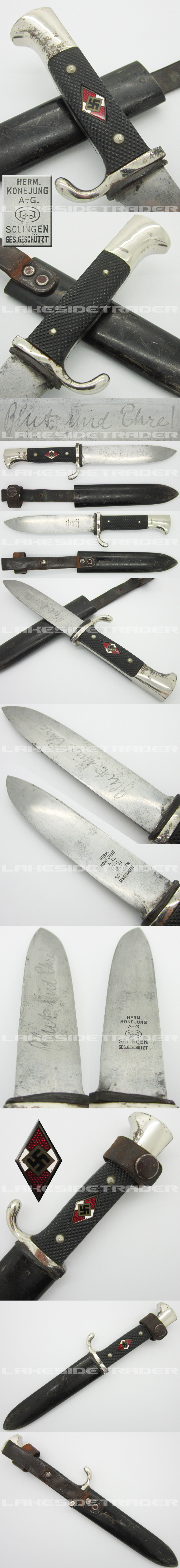 Early Hitler Youth Knife by Herm. Konejung