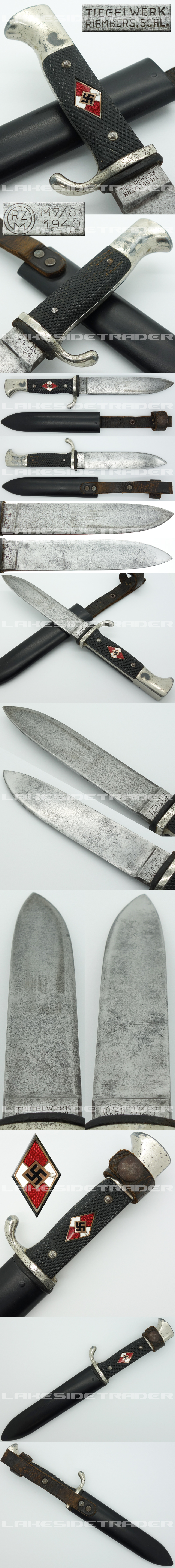 Transitional Hitler Youth Knife by Tiegelwerk