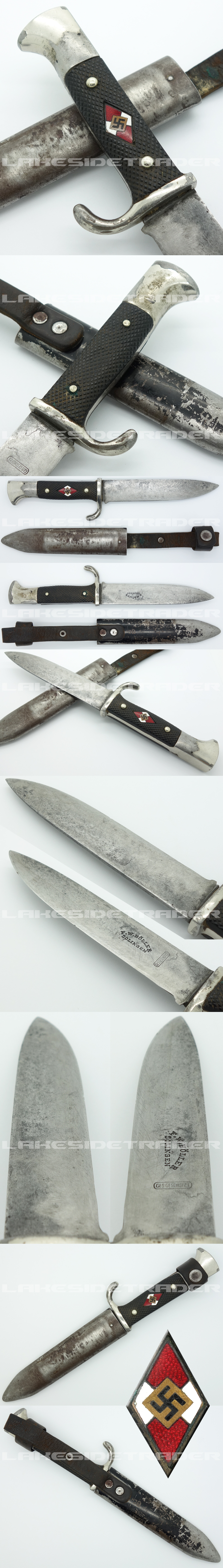 Early Hitler Youth Knife by F. W. H?ller