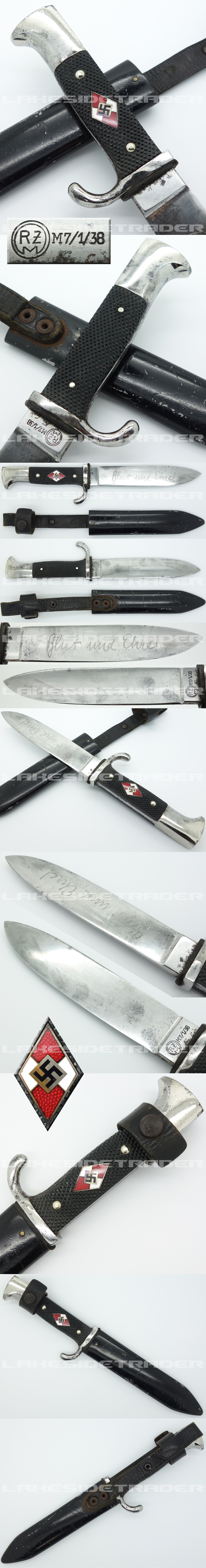 Transitional Hitler Youth Knife by RZM M7/1 1938