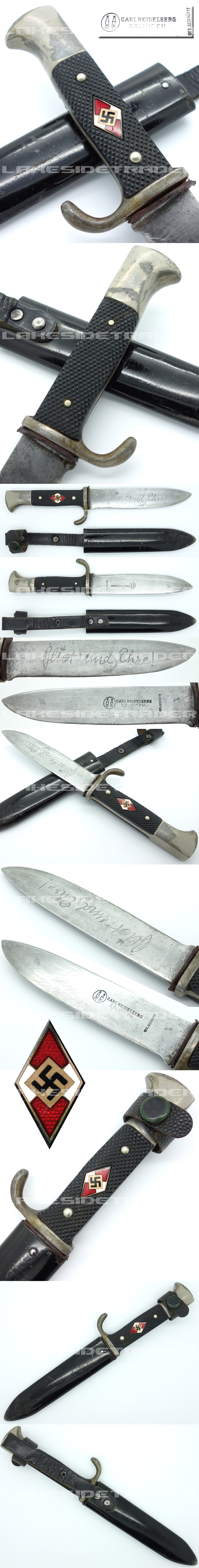 Early Hitler Youth Knife Carl Heidelberg