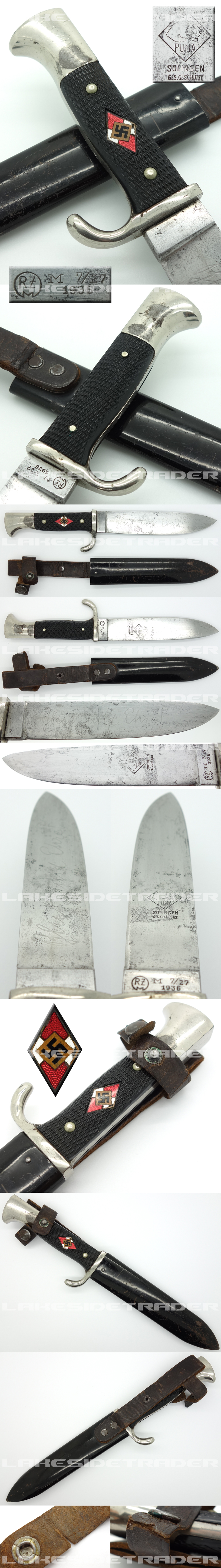 Transitional Hitler Youth Knife by Puma 1936
