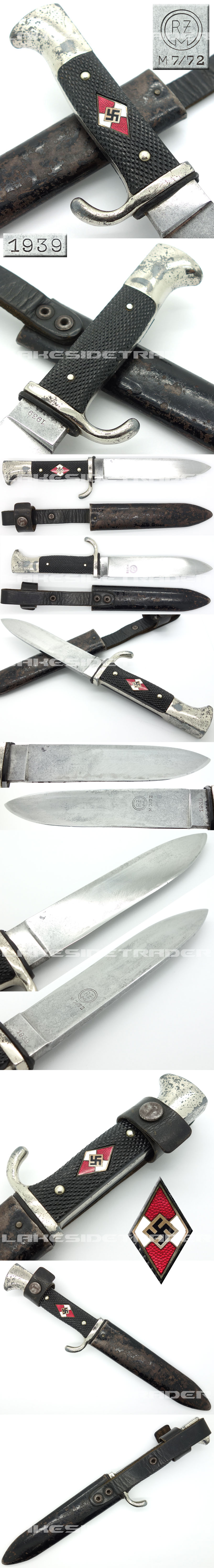 Hitler Youth Knife by RZM M7/72 1939