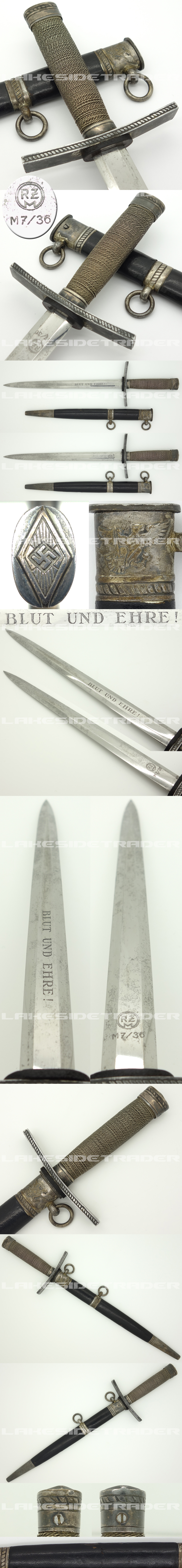 Hitler Youth Leader Dagger by RZM M7/36