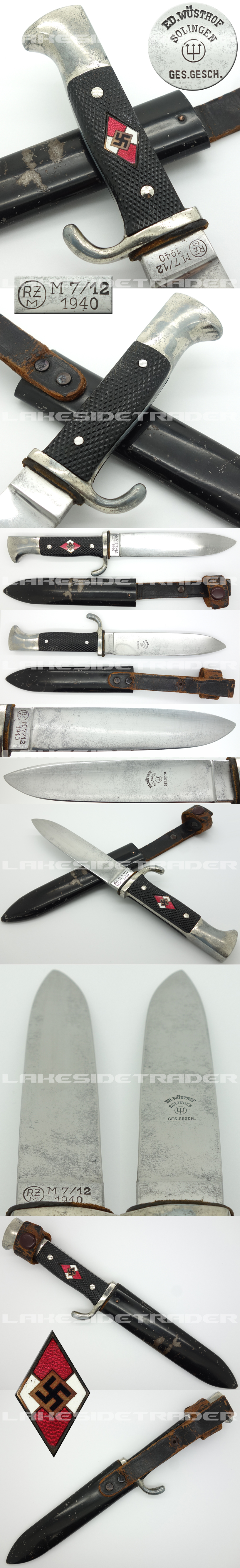 Transitional Hitler Youth Knife by Ed. Wüsthof 1940