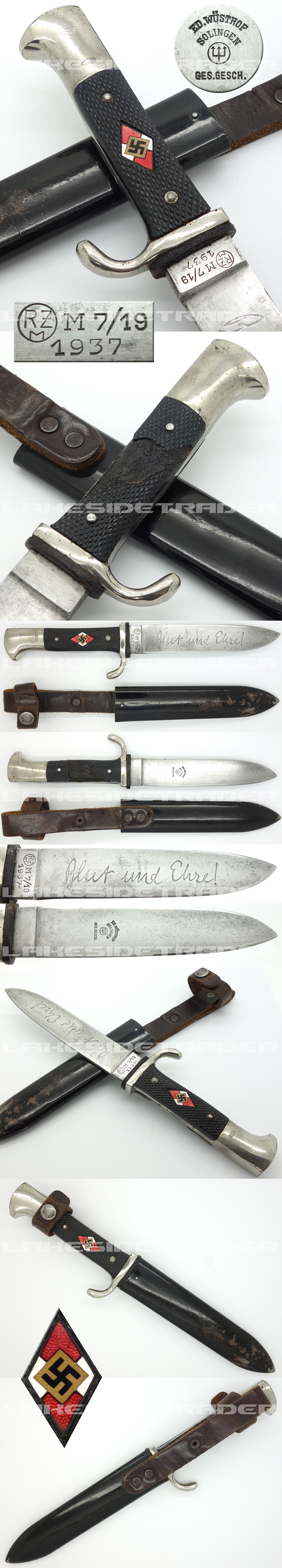 Transitional Hitler Youth Knife by Ed. Wüsthof 1937