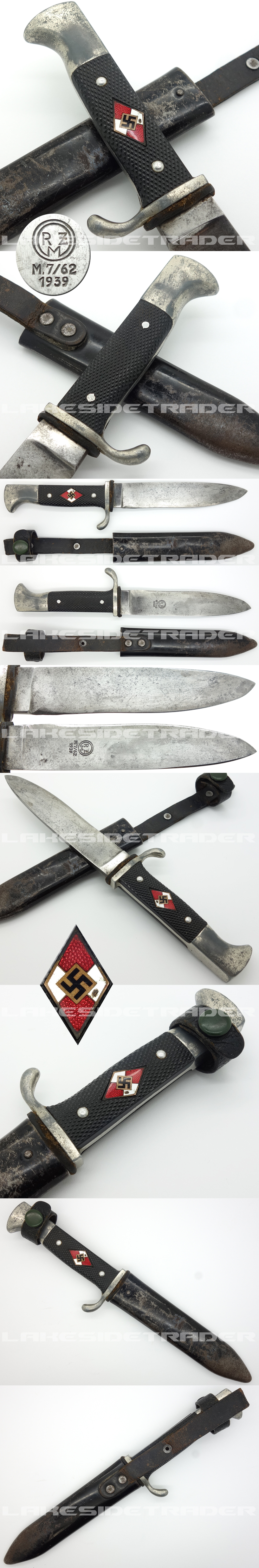 Hitler Youth Knife by RZM M7/62 1939