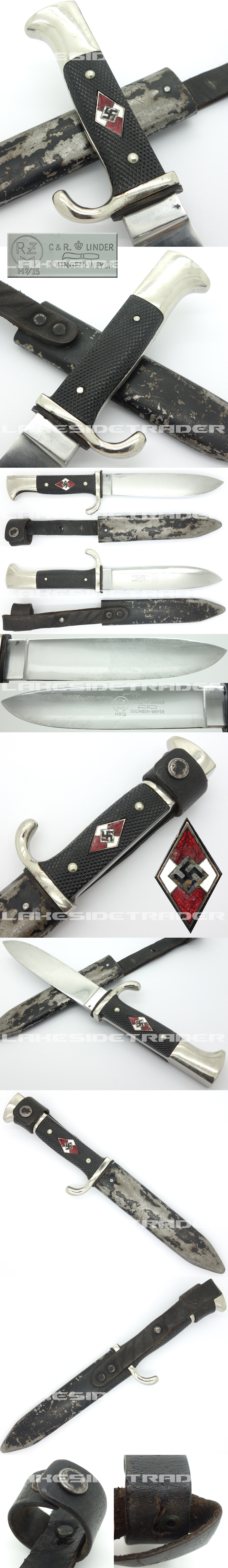 Transitional Hitler Youth Knife by C&R Linder