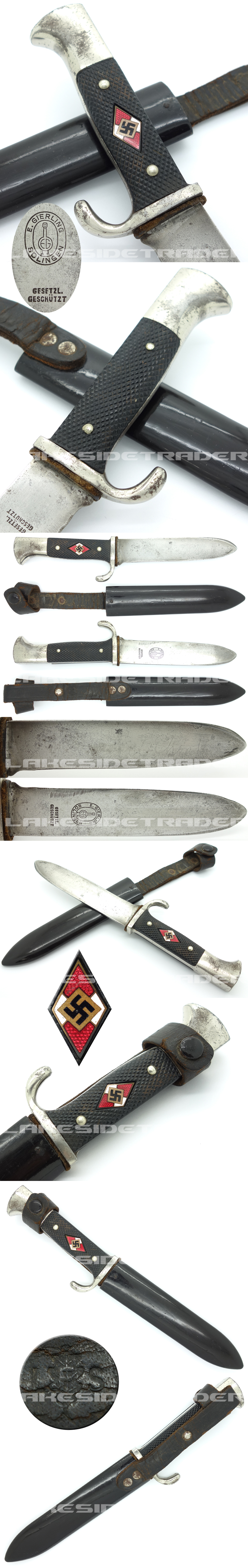 Rare - Early Hitler Youth Knife by E. Gierling