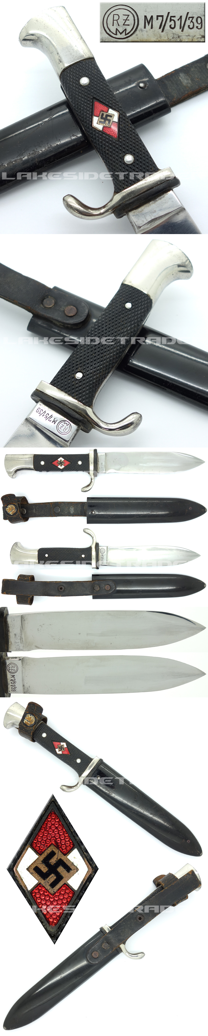 Hitler Youth Knife by RZM M7/51 1939