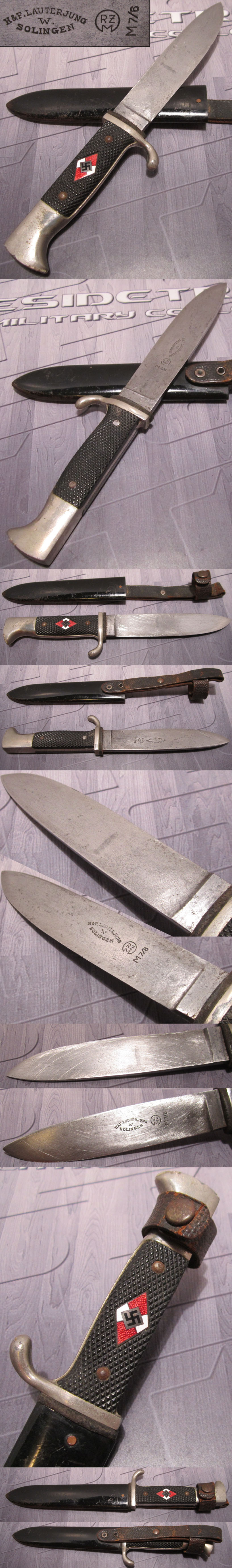 Transitional Hitler Youth Knife by H. & F. Lauterjung