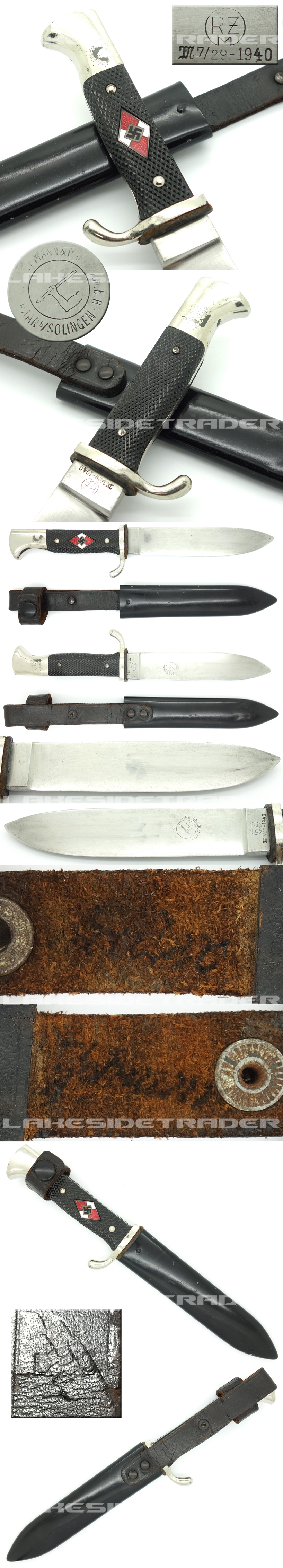 Transitional Hitler Youth Knife by Klittermann & Moog