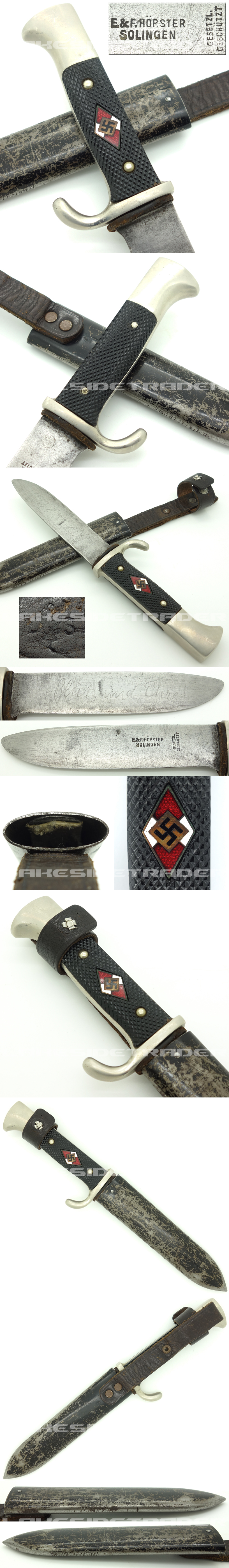 Early Hitler Youth Knife by E. & F. Hörster