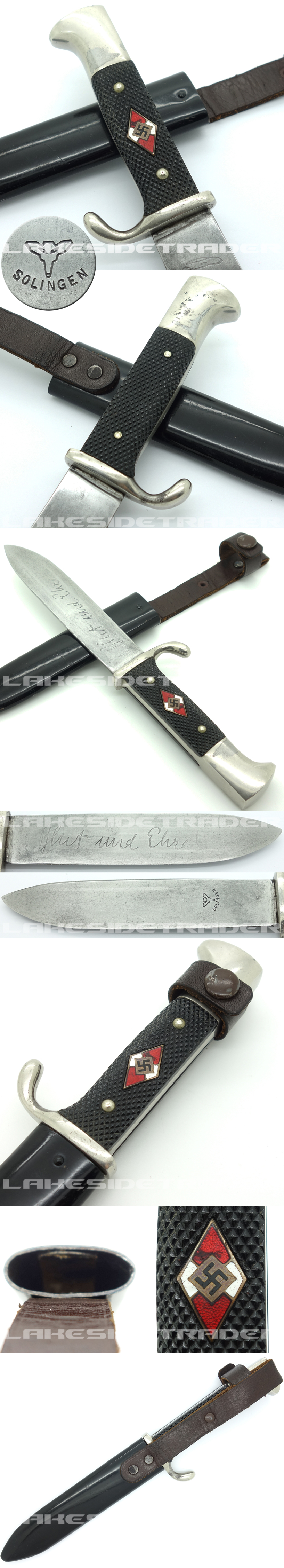 Rare - Earliest Hitler Youth Knife by Voss