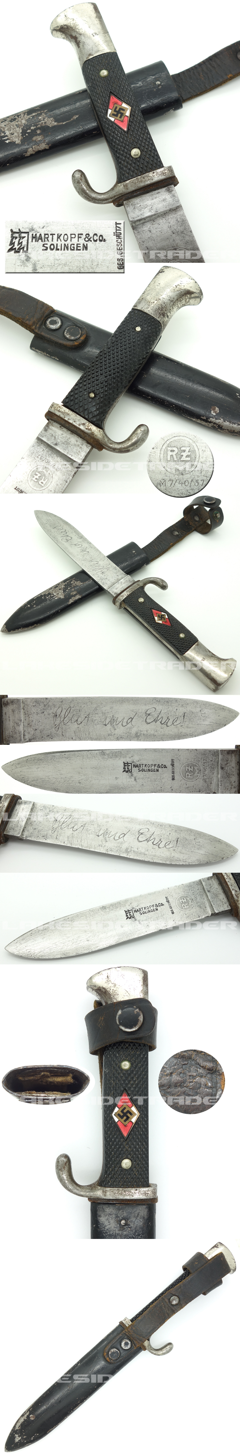Transitional Hitler Youth Knife by Hartkopf & Co. 1937