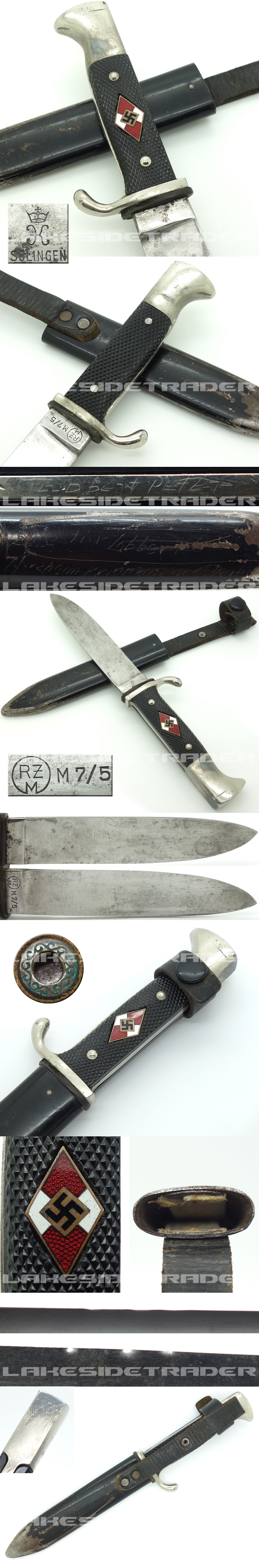 Personalized - Transitional Hitler Youth Knife by Krebs