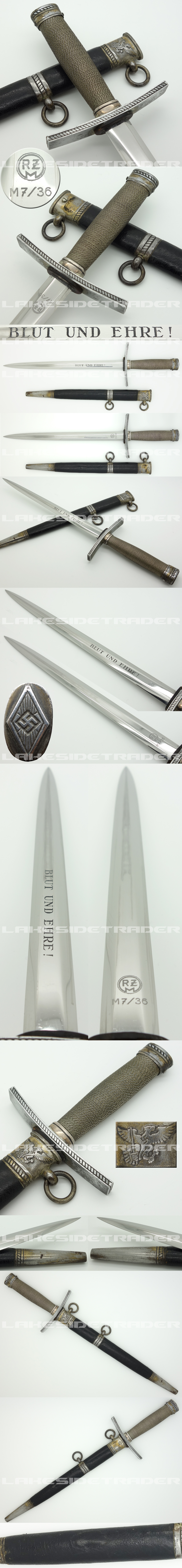 Hitler Youth Leader Dagger by RZM M7/36