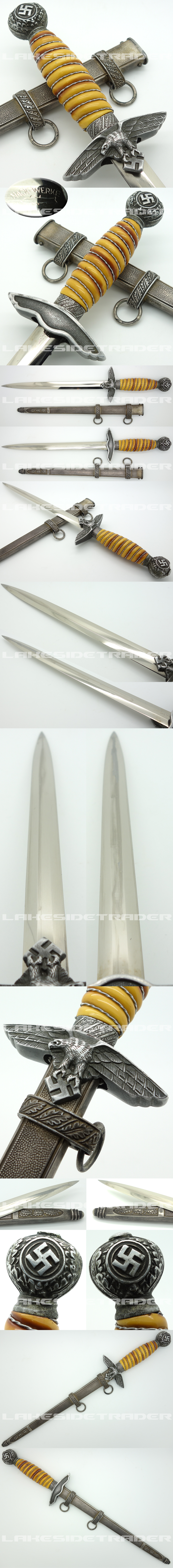 Very Rare ‐ 2nd Model Luftwaffe Dagger by Hack-Werke