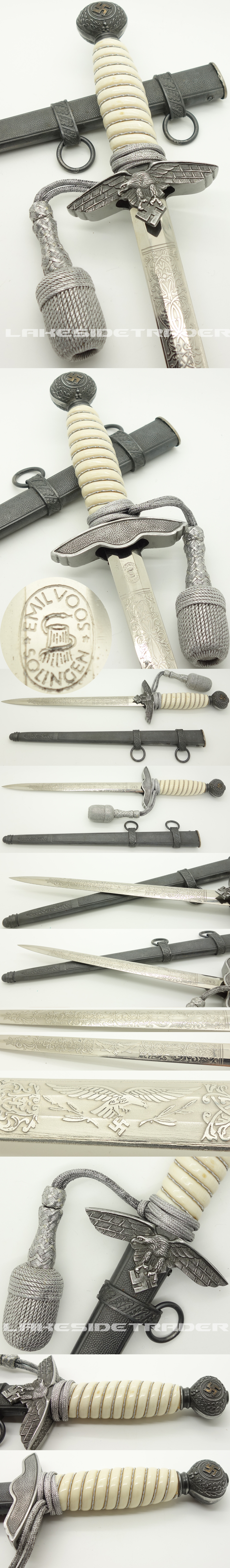 Voos Etched Blade & Bone Grip - 2nd Model Luftwaffe Dagger