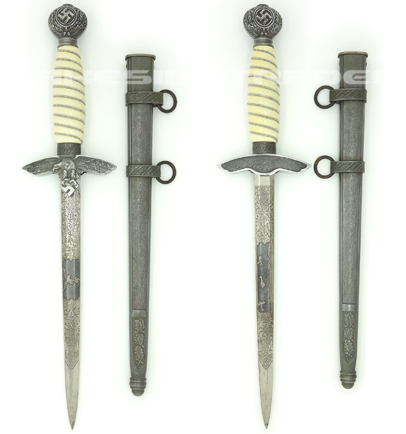 Etched, Blued Panel - 2nd Model Luftwaffe Dagger