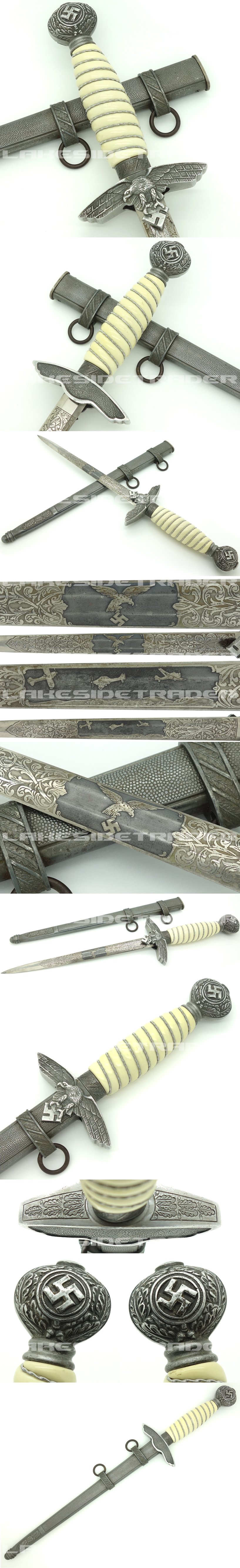 Etched, Blued Panel - 2nd Model Luftwaffe Dagger