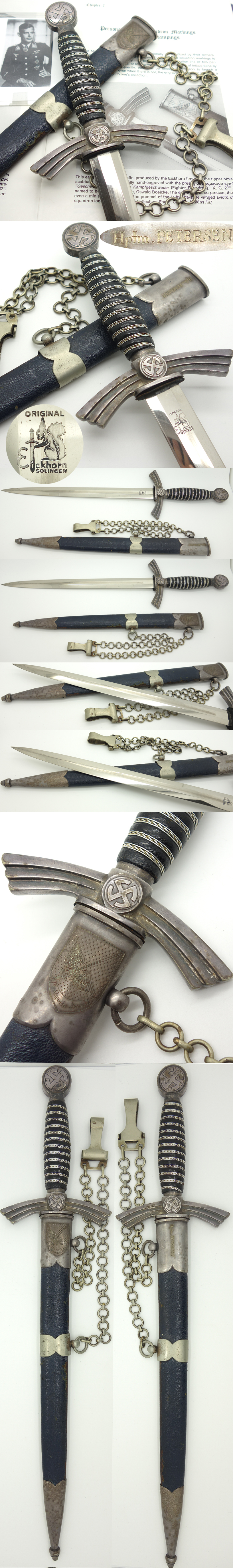 Personalized Published 1st Model Luftwaffe Dagger to a RK winner