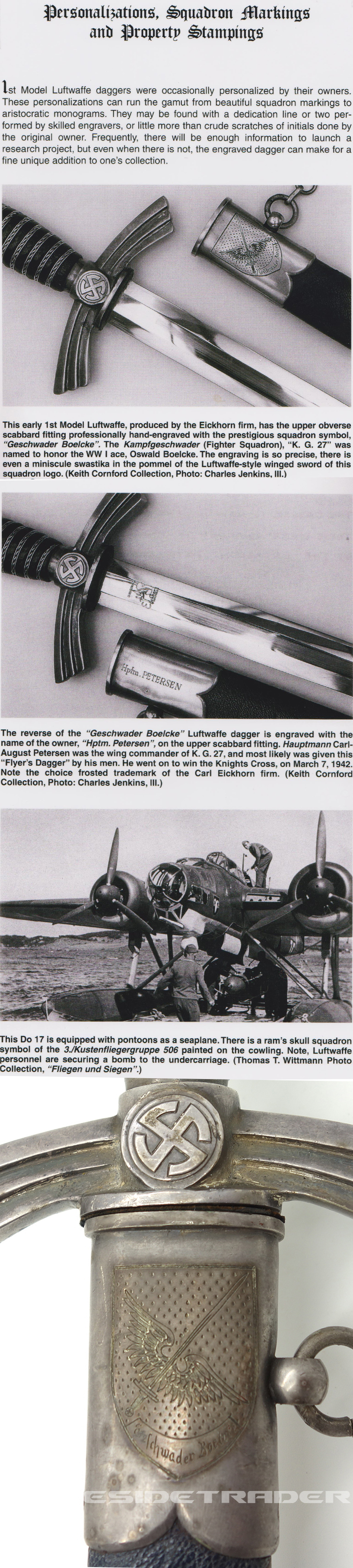 Personalized Published 1st Model Luftwaffe Dagger to a RK winner