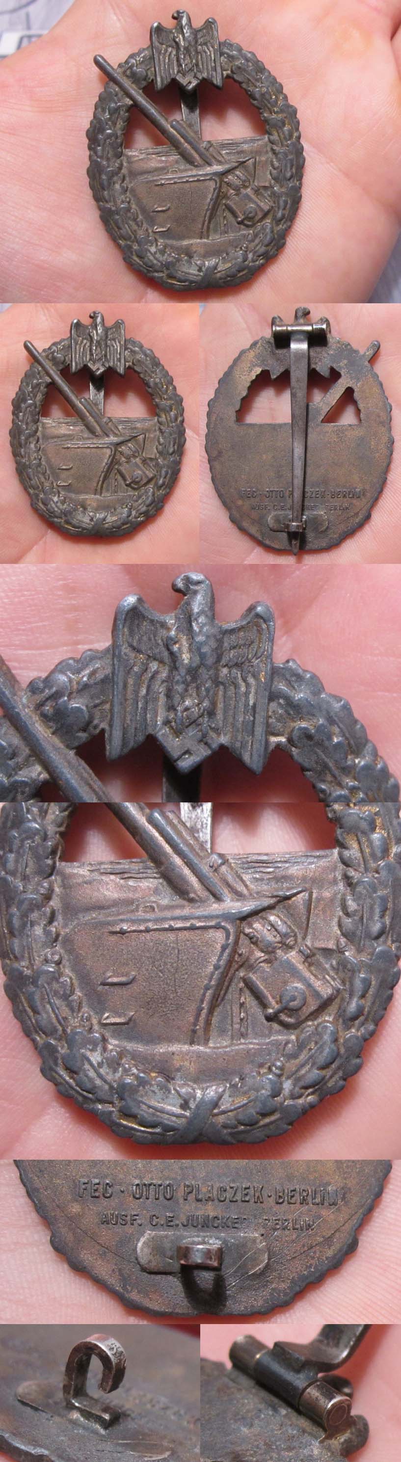 Coastal Artillery Badge by C. E. Juncker