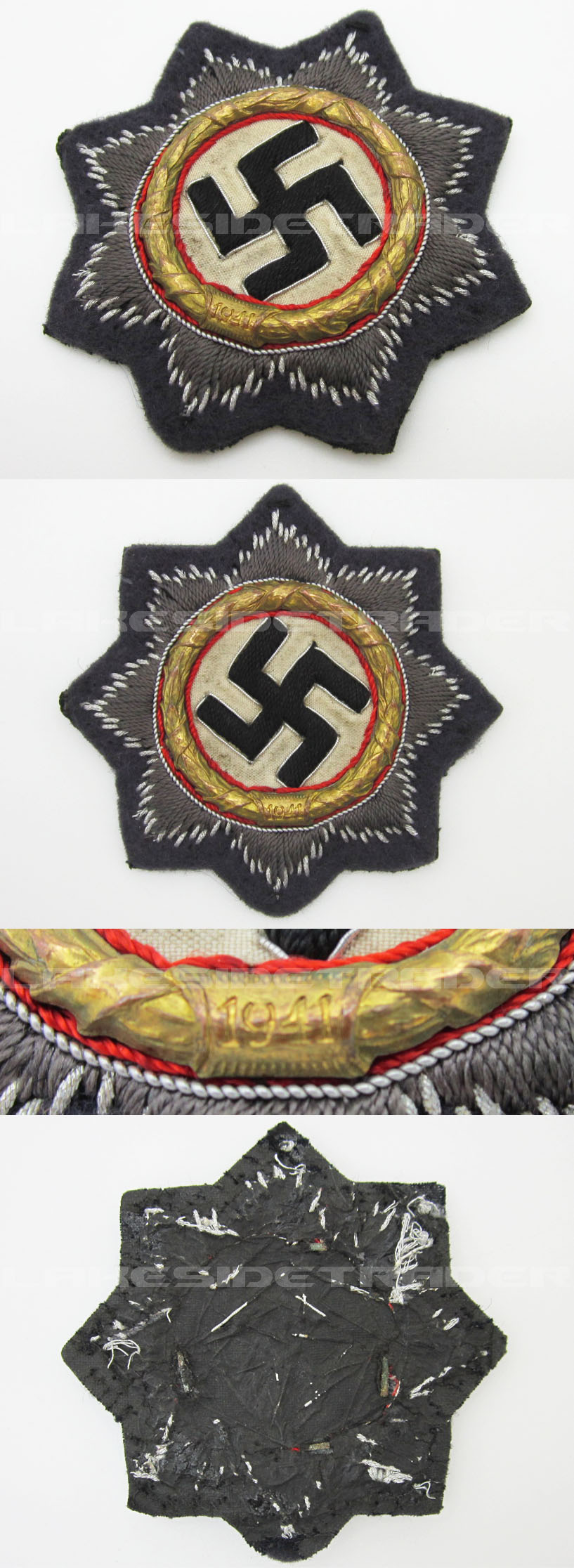Gold German Cross in Cloth for Luftwaffe