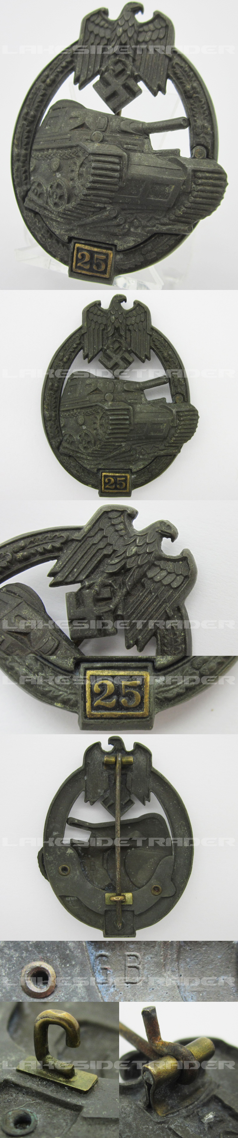 Grade II Bronze Panzer Assault Badge by G.B.