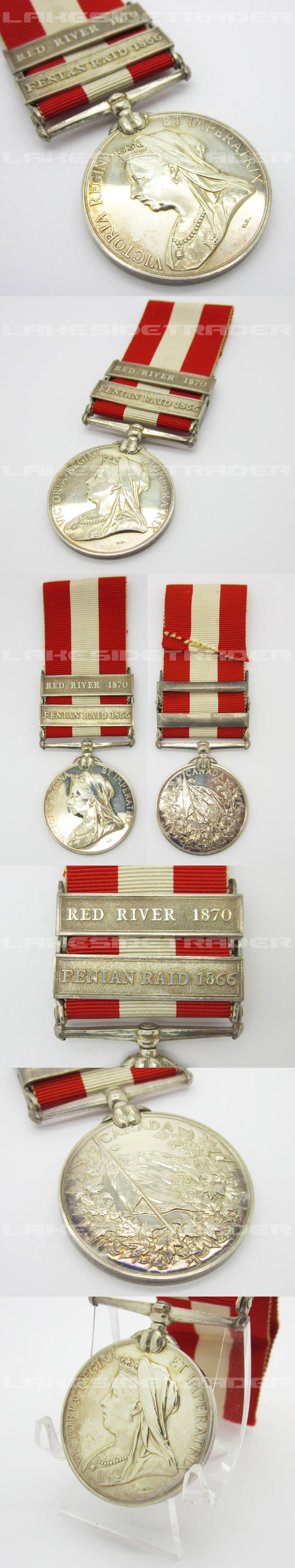 Canada General Service Medal, Fenian Raid & Red River Bars