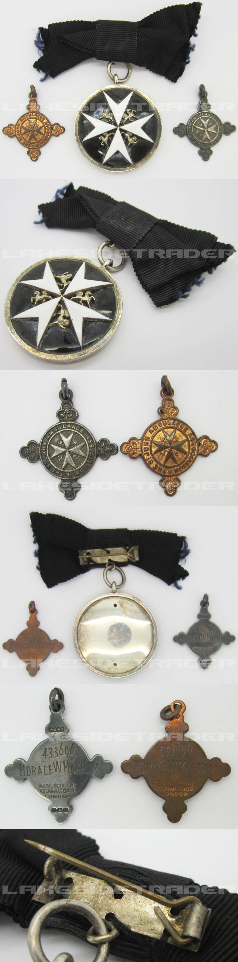 The Order of St. John Serving Sister Breast Badge with Miniatures