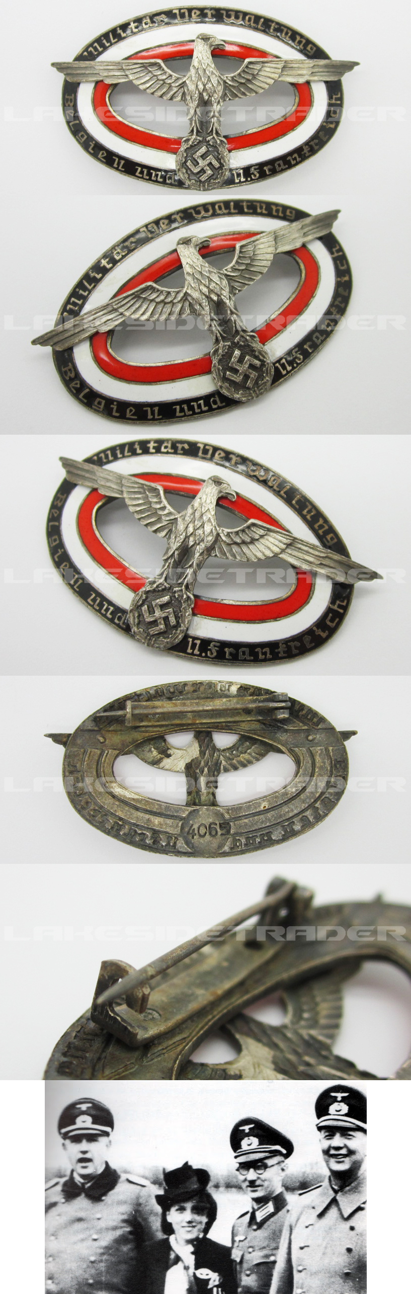 Military Administration of Belgium and France Badge