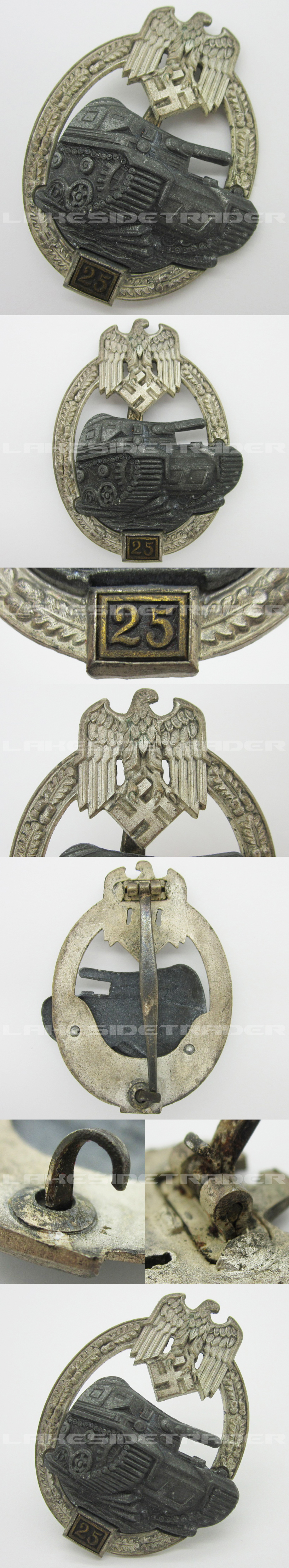 Grade II Silver Panzer Assault Badge by JFS