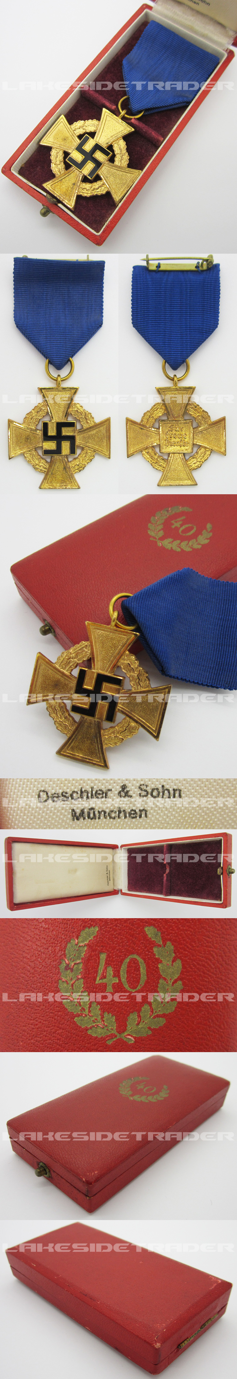 Cased 40 Year Faithful Service Cross