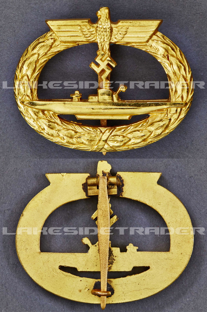A Kriegsmarine Submarine Badge, Unmarked Schwerin