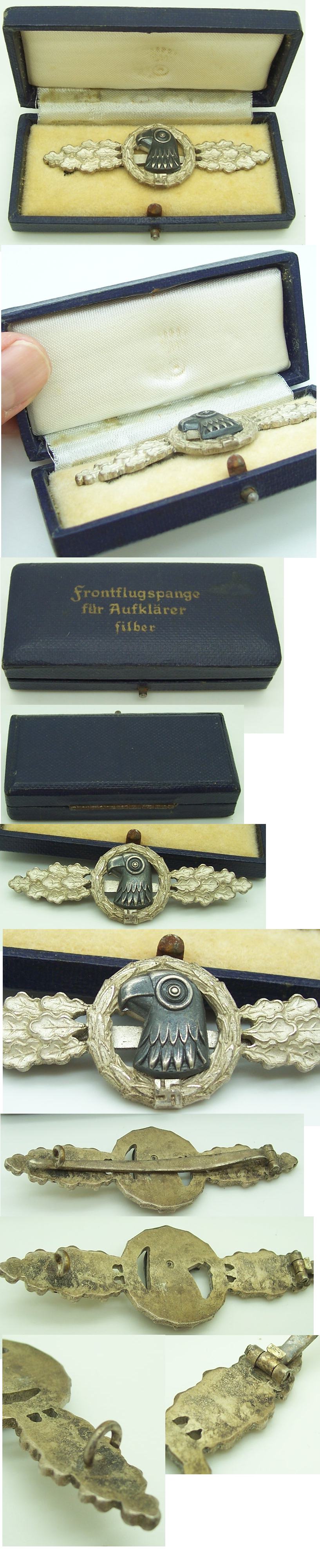 Luftwaffe Cased Silver Reconnaissance Clasp