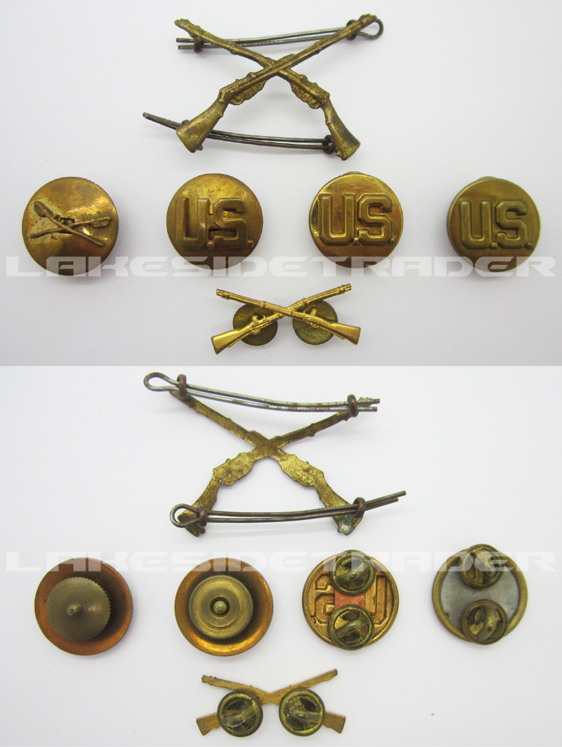 Six piece US Metal Insignia Group