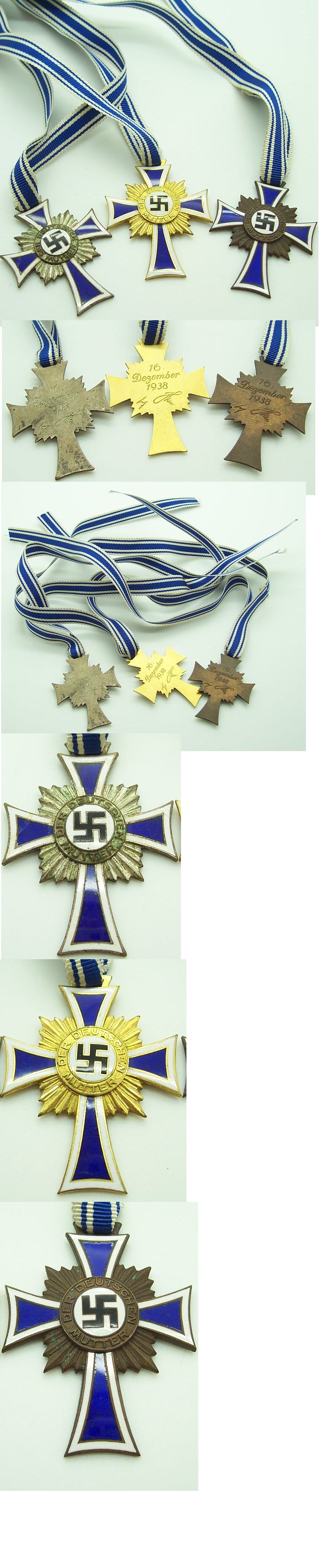 Bronze, Silver and Gold Mothers Cross's