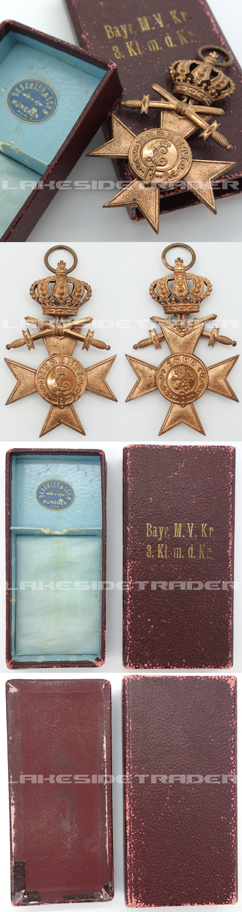 Cased Bavarian 3rd Class Military Merit Cross by Deschler