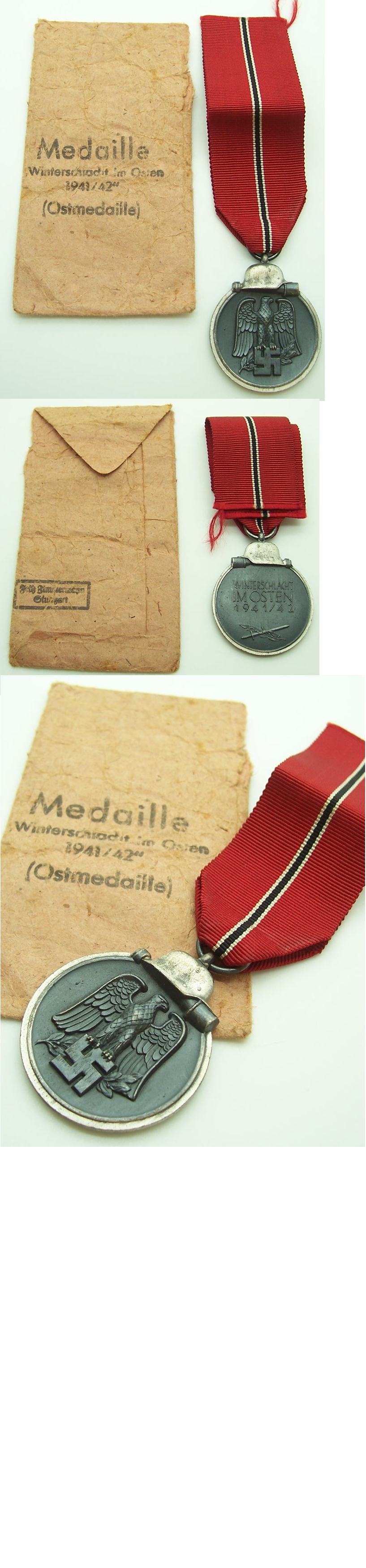 Eastern Front Medal by Zimmermann with packet