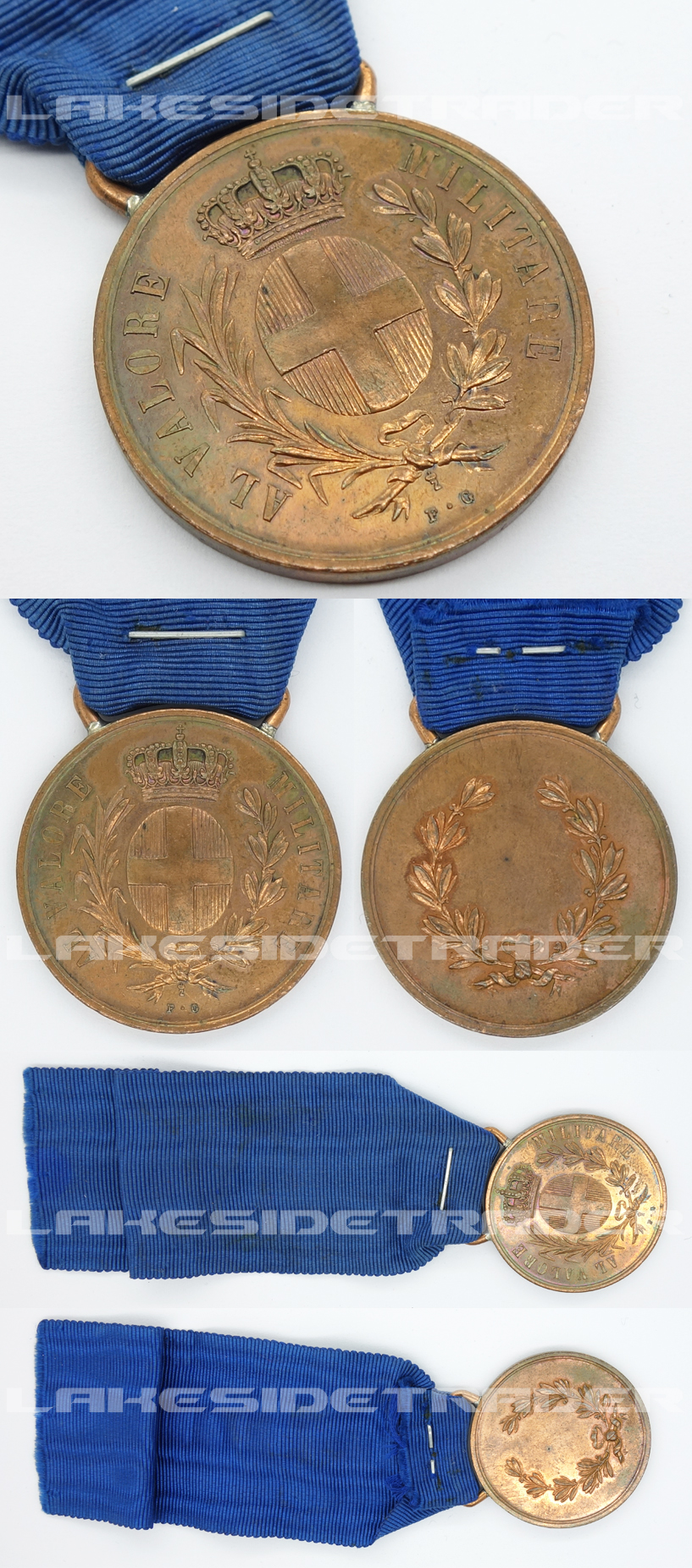 Italian Al Valore Militare Medal in Bronze by FG