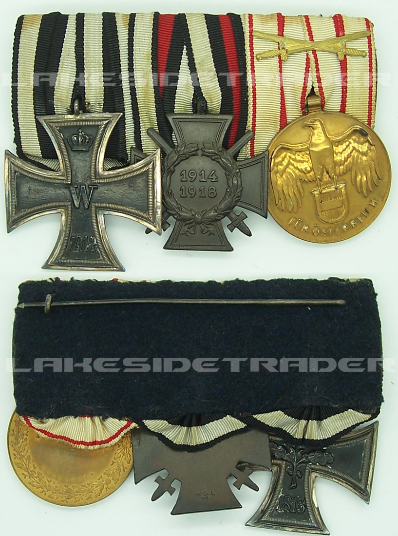 Three Place Austrian WWI Medal bar 