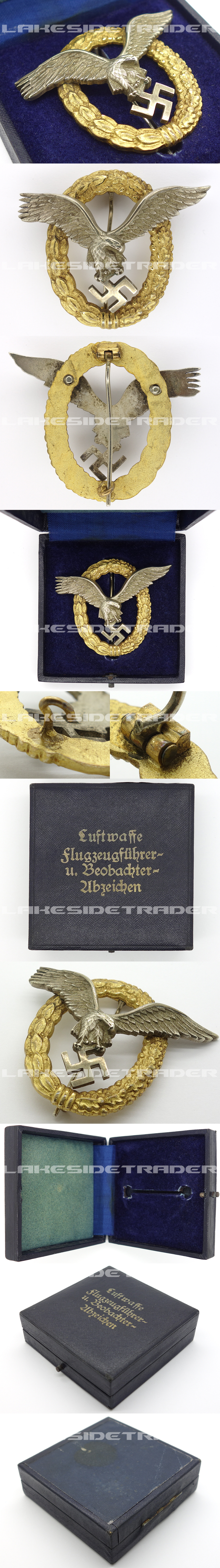 Cased Luftwaffe Pilot/Observer Badge by FLL