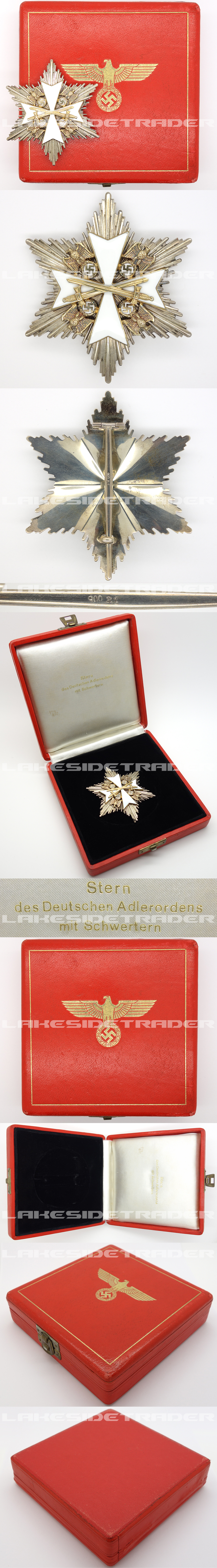 Cased Eagle Order Star with Swords by Godet