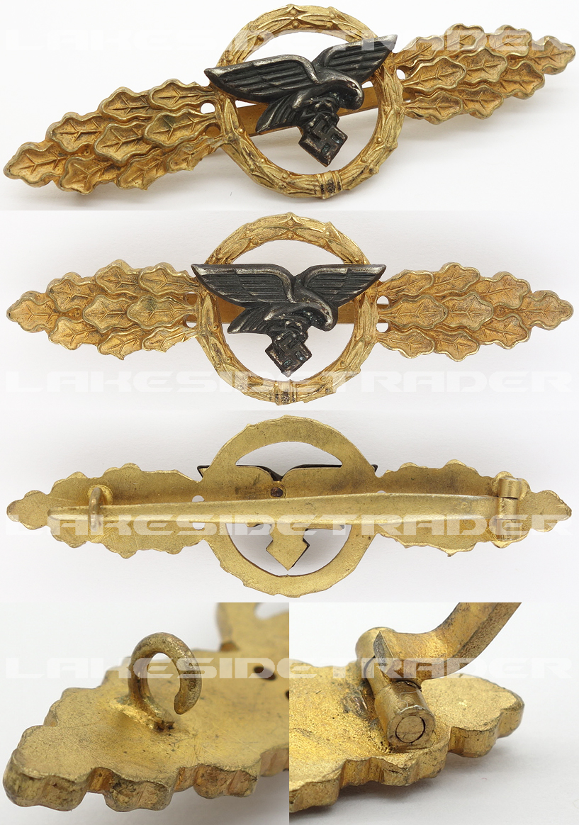 Luftwaffe Transport and Glider Clasp in Gold
