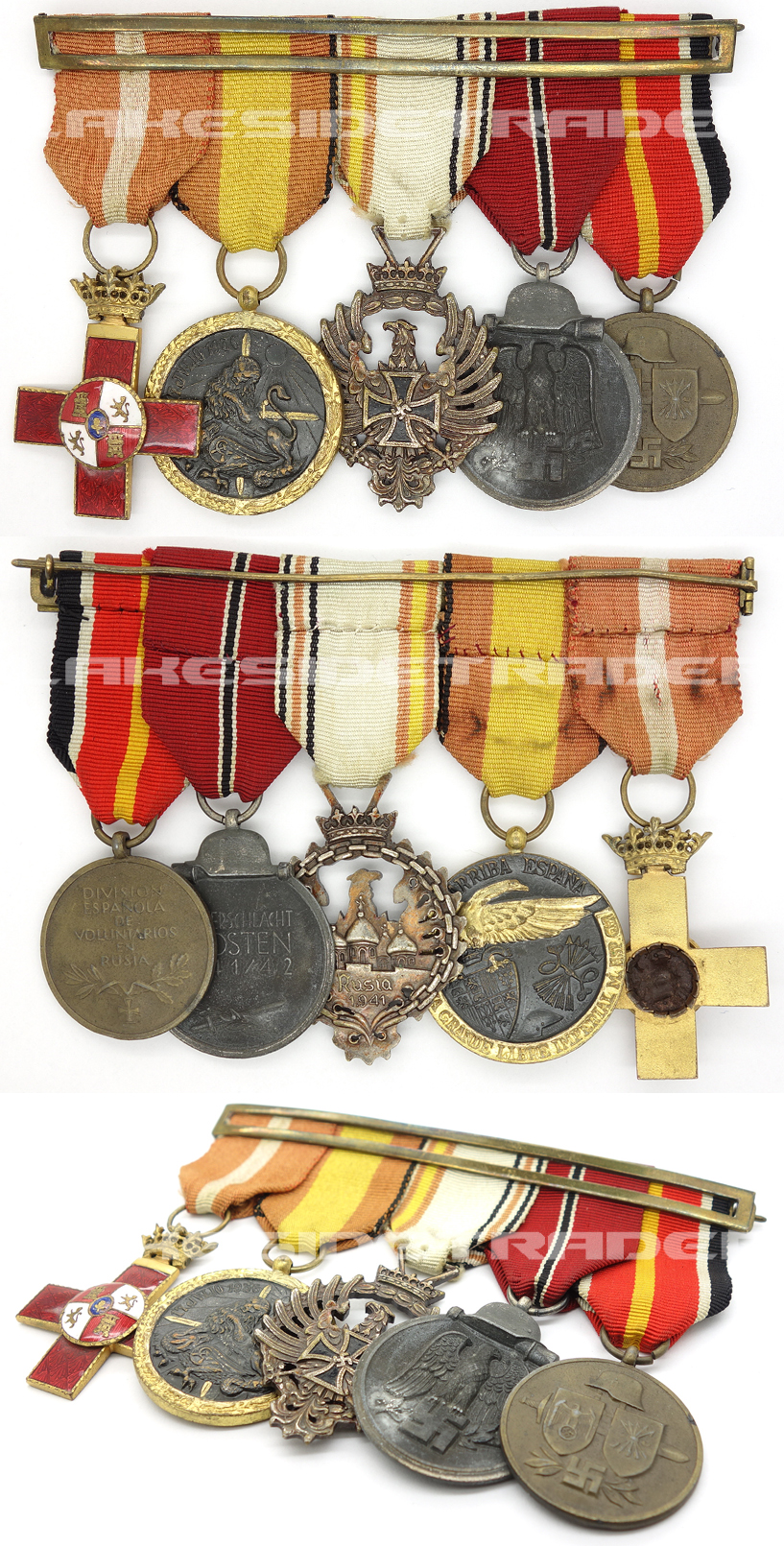 Spanish ‘Blue Division’ - Five Piece Medal Bar