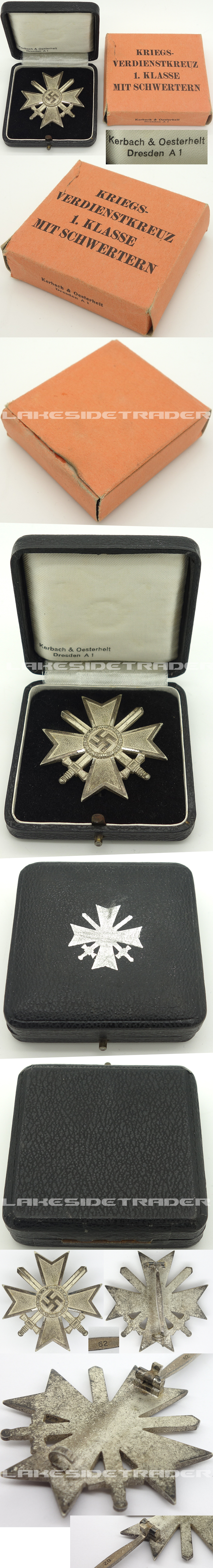 Minty Matching Boxed & Cased 1st Class War Merit Cross by  Kerbach & Oester