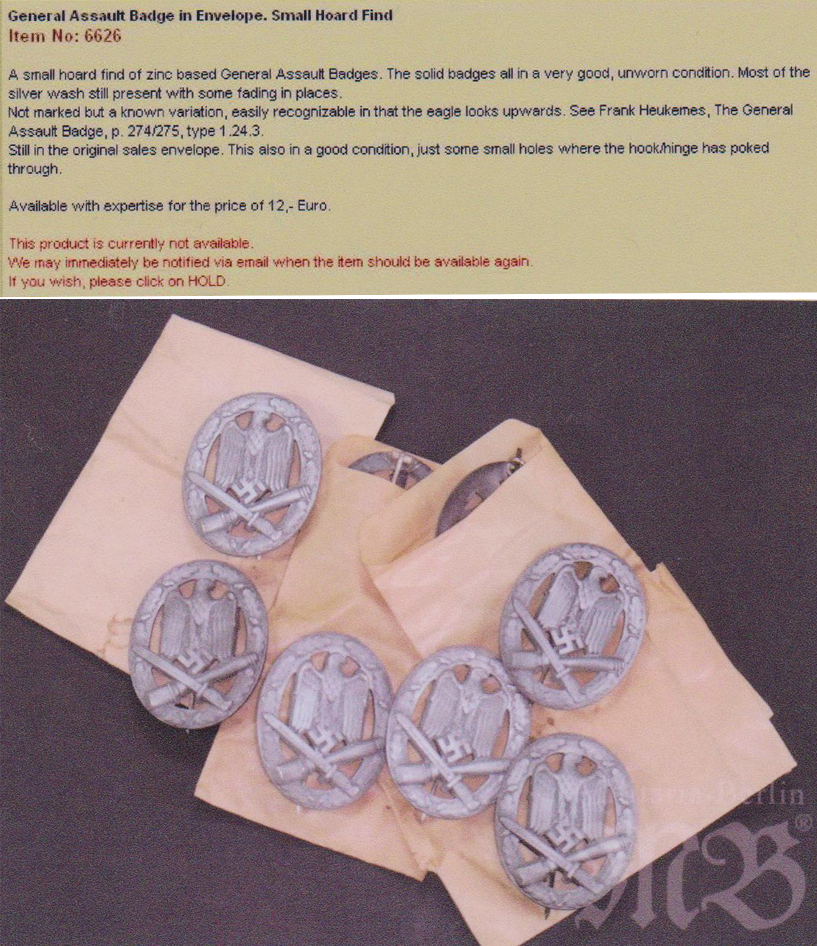 General Assault Badge in issue envelope